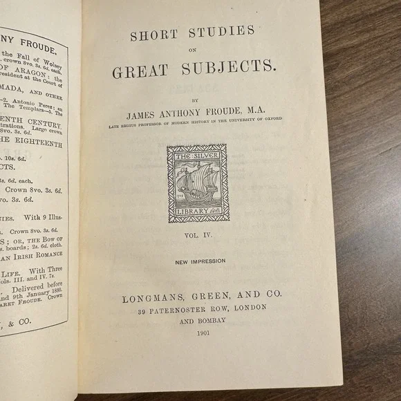 James Anthony Froude / Short Studies on Great Subjects 4 vols 1903 - Picture 11 of 16